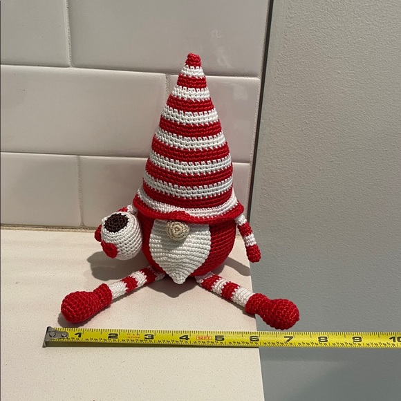 Handcrafted Valentine’s Day Coffee Gnome Crochet Decor Coffee Lover Heart - Picture 8 of 11
